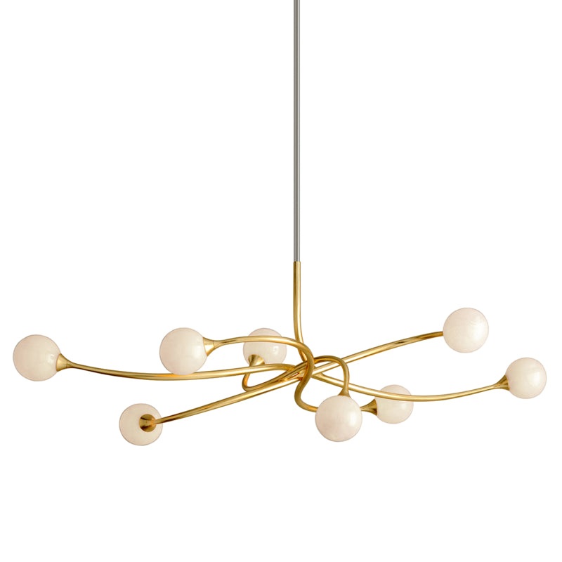 Corbett Lighting 294-58-GL Signature Eight Light Linear Gold Leaf (Discontinued)
