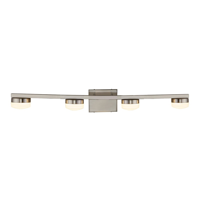 LED Bath Bar from the Puck Collection in Brushed Nickel Finish by Justice Designs