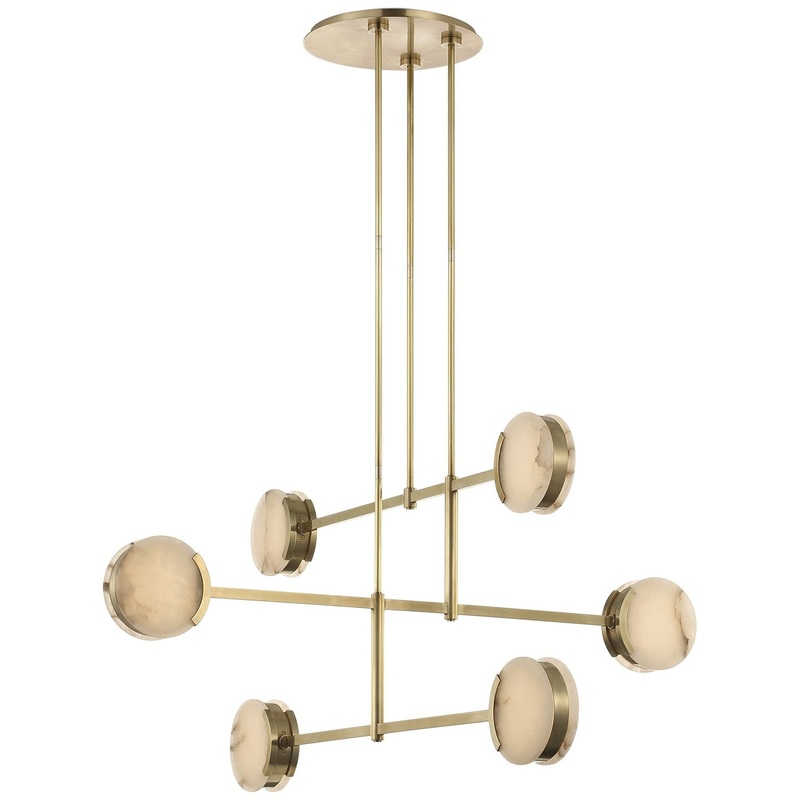 LED Chandelier from the Melange Collection in Antique-Burnished Brass Finish by Visual Comfort Signature