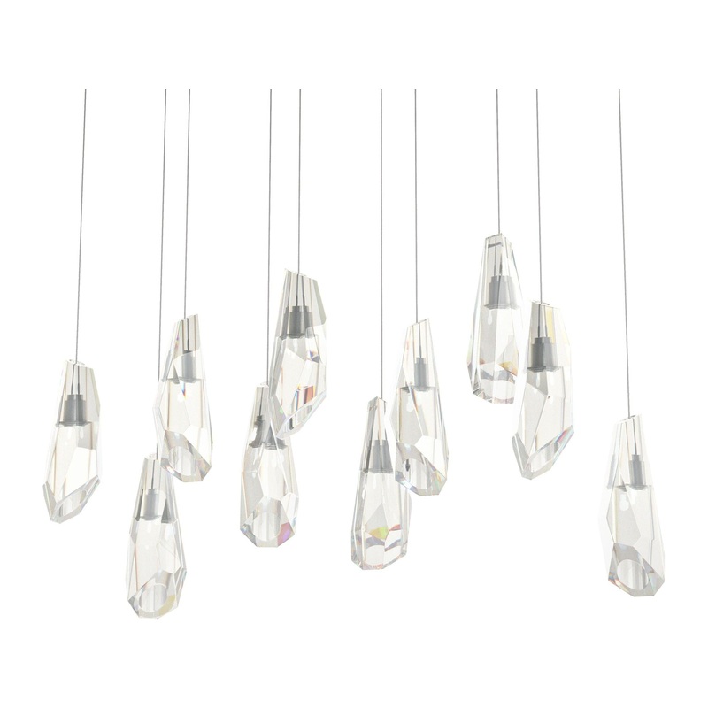 Luma 10-Light Large Crystal Pendant Natural Iron