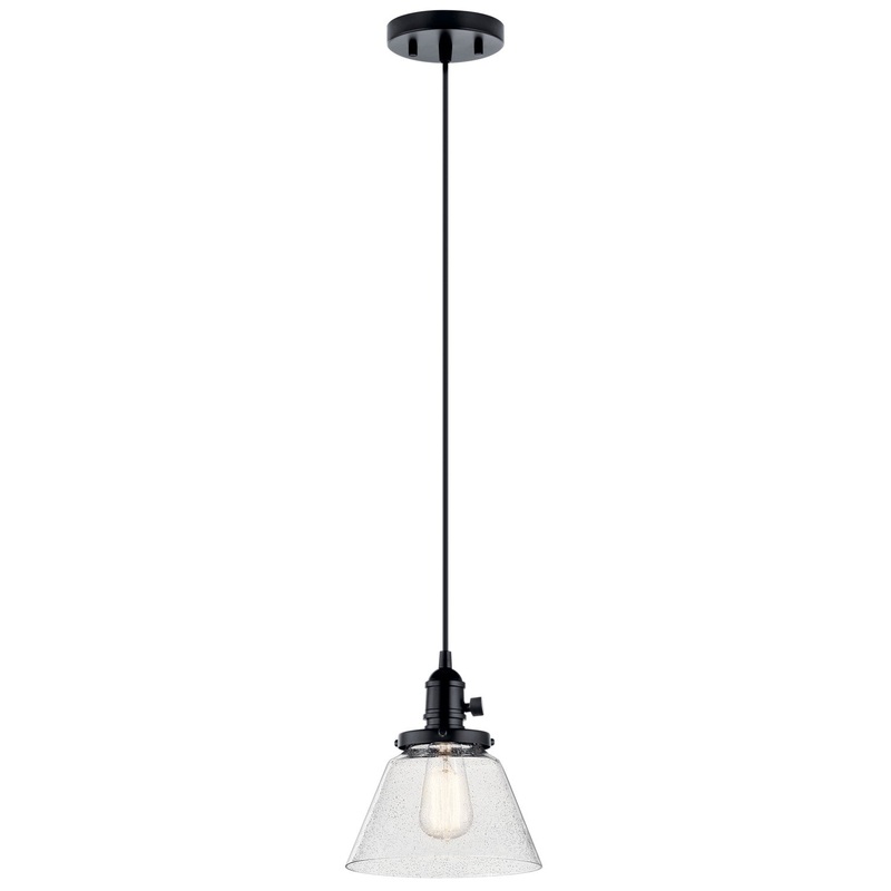 One Light Mini Pendant from the Avery Collection in Black Finish by Kichler
