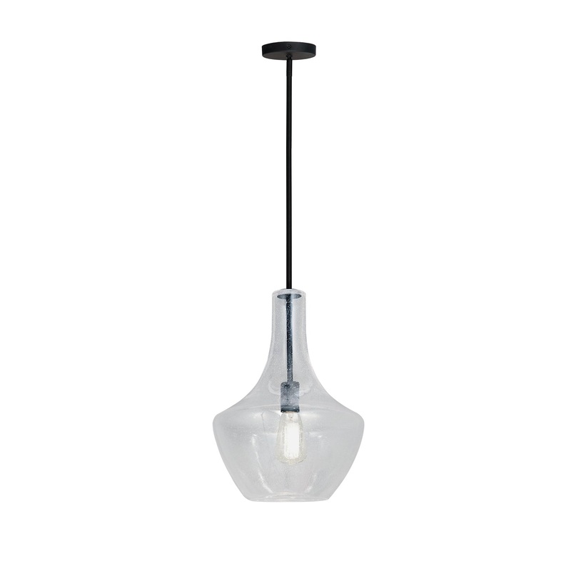One Light Pendant from the Harlow Collection in Matte Black Finish by Justice Designs