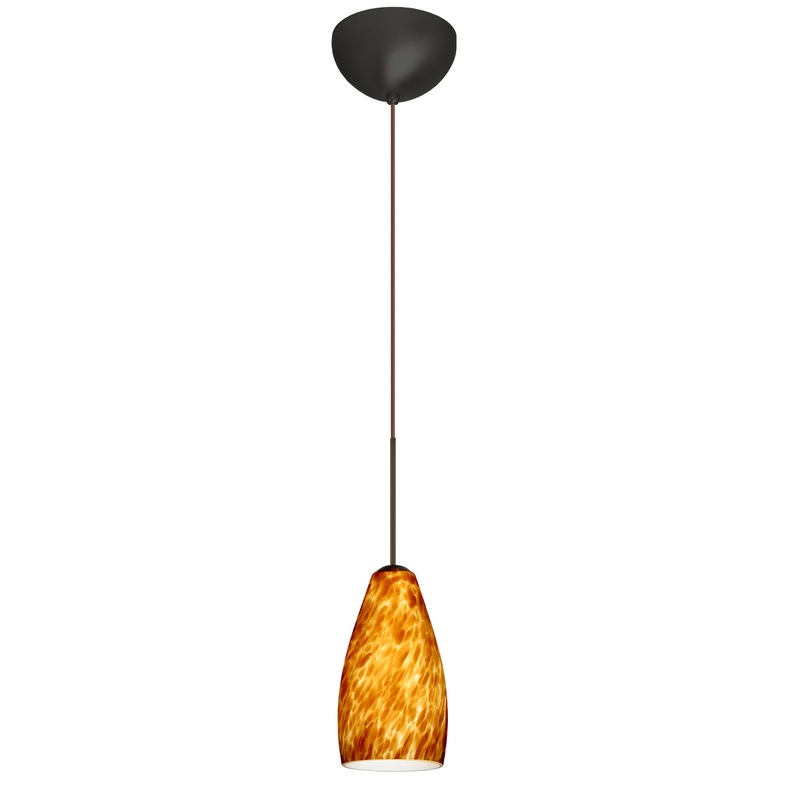 One Light Pendant from the Karli Collection in Bronze Finish by Besa