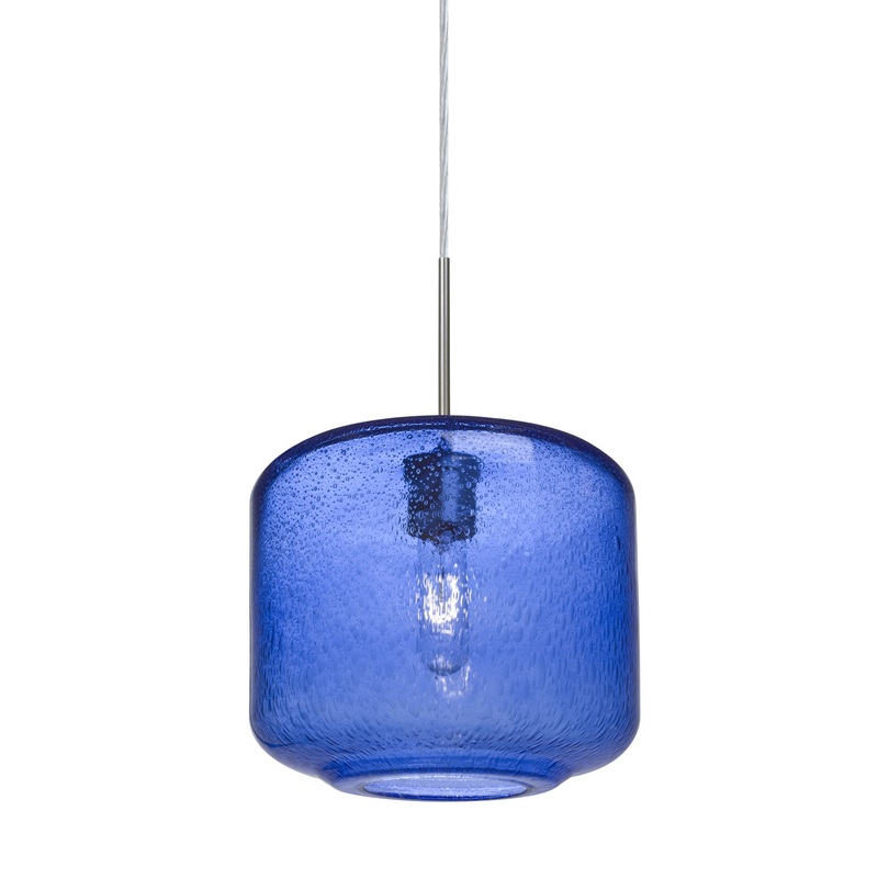 One Light Pendant from the Niles Collection in Satin Nickel Finish by Besa