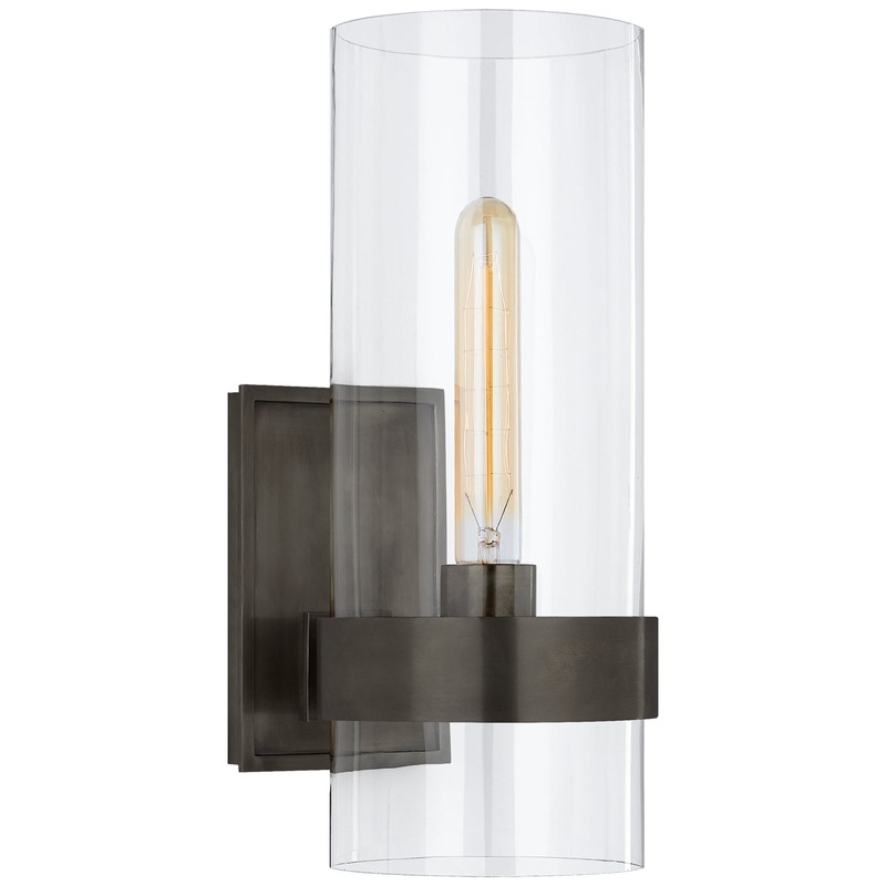 One Light Wall Sconce from the Presidio Collection in Bronze Finish by Visual Comfort Signature
