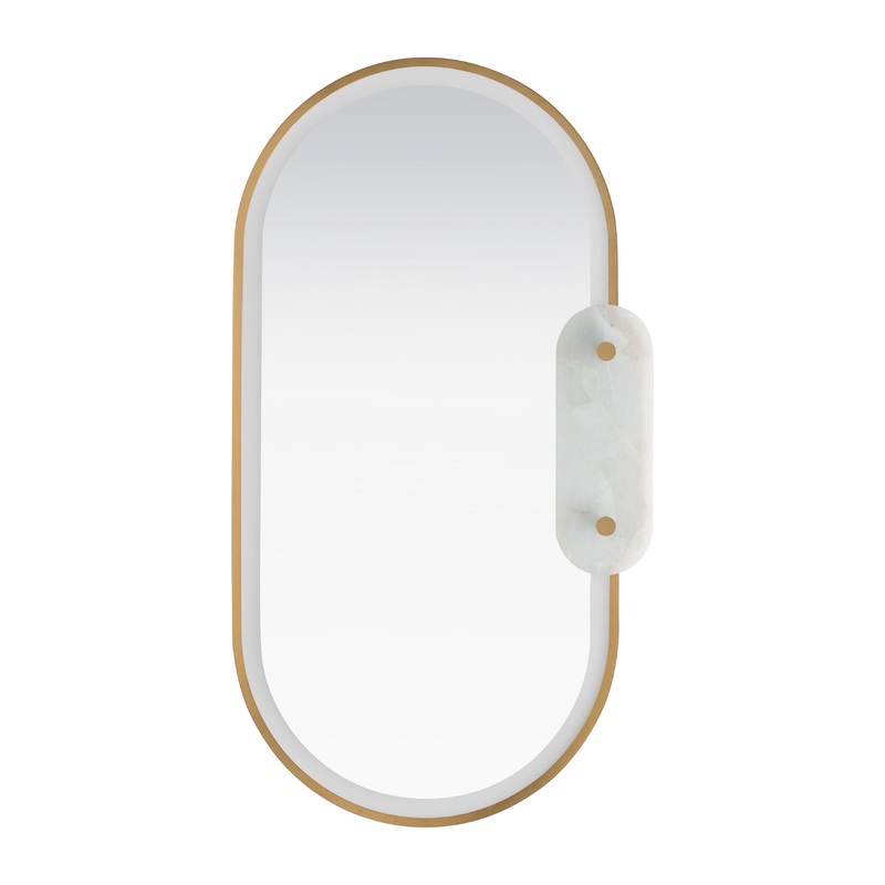 Stonewall LED Mirror Brushed Champagne White Alabaster