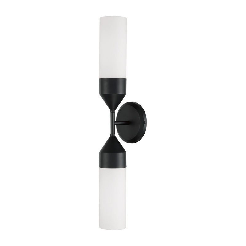Two Light Wall Sconce from the Devon Collection in Matte Black Finish by Capital Lighting