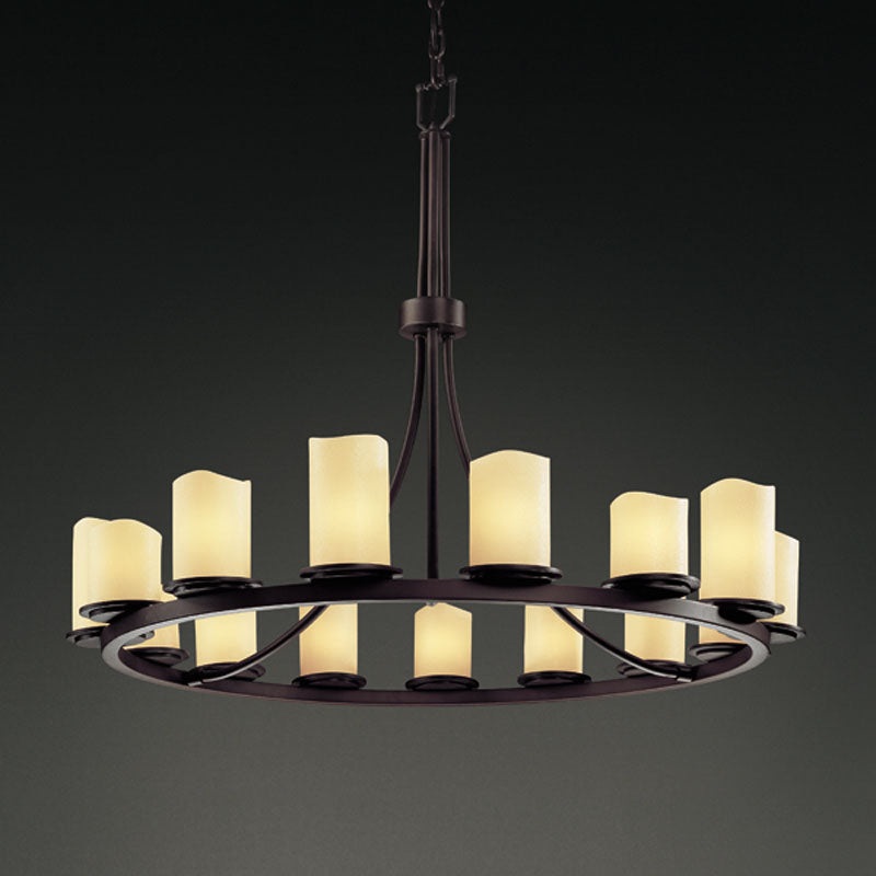 15 Light Chandelier from the CandleAria Collection in Dark Bronze Finish by Justice Designs