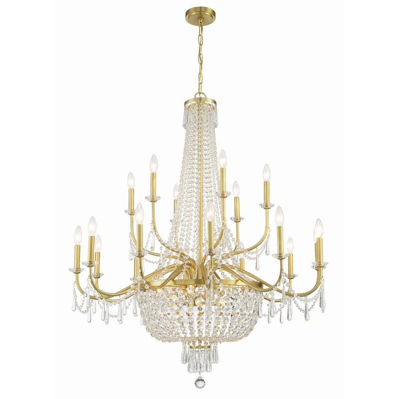 22 Light Chandelier from the Haywood Collection in Aged Brass Finish by Crystorama