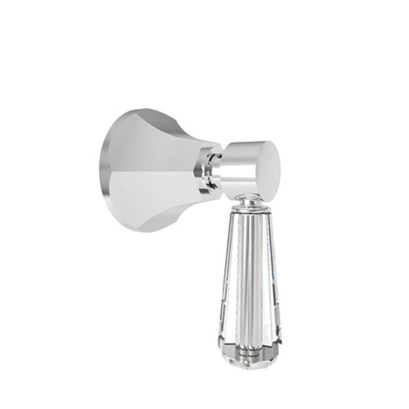 Diverter Handle Metropole Brass Crystal Lever Midnight Chrome Round Escutcheon