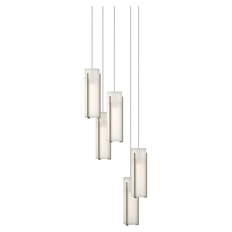 Exos Glass 5-Light Pendant Soft Gold Opal Glass (GG)
