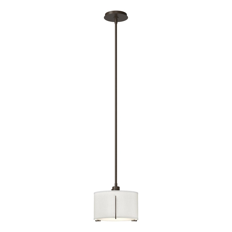 Exos Small Single Shade Pendant Bronze Natural Anna Shade (SF)