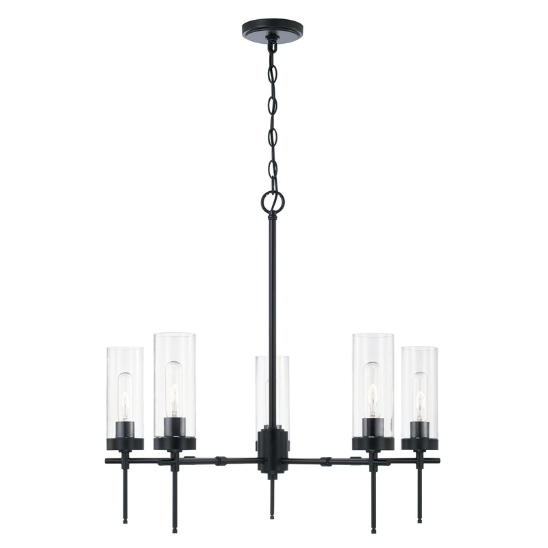 Five Light Chandelier from the Riley Collection in Matte Black Finish by Capital Lighting