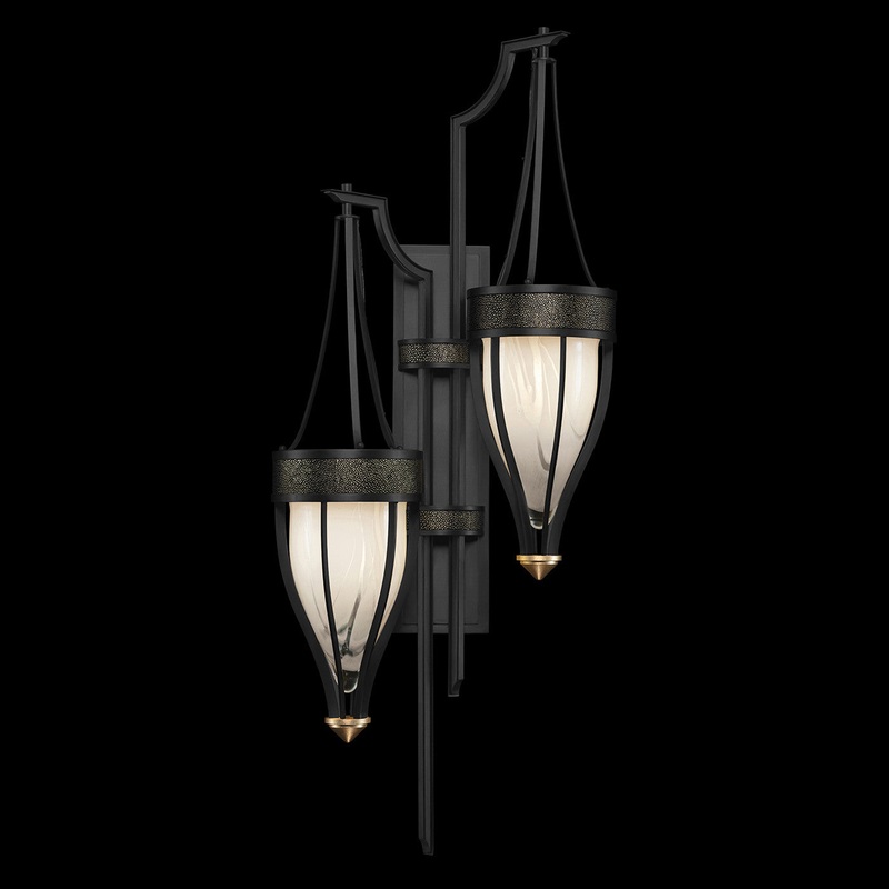 Mirage 41.5″H Sconce Black Iron/Brass/Black Knight
