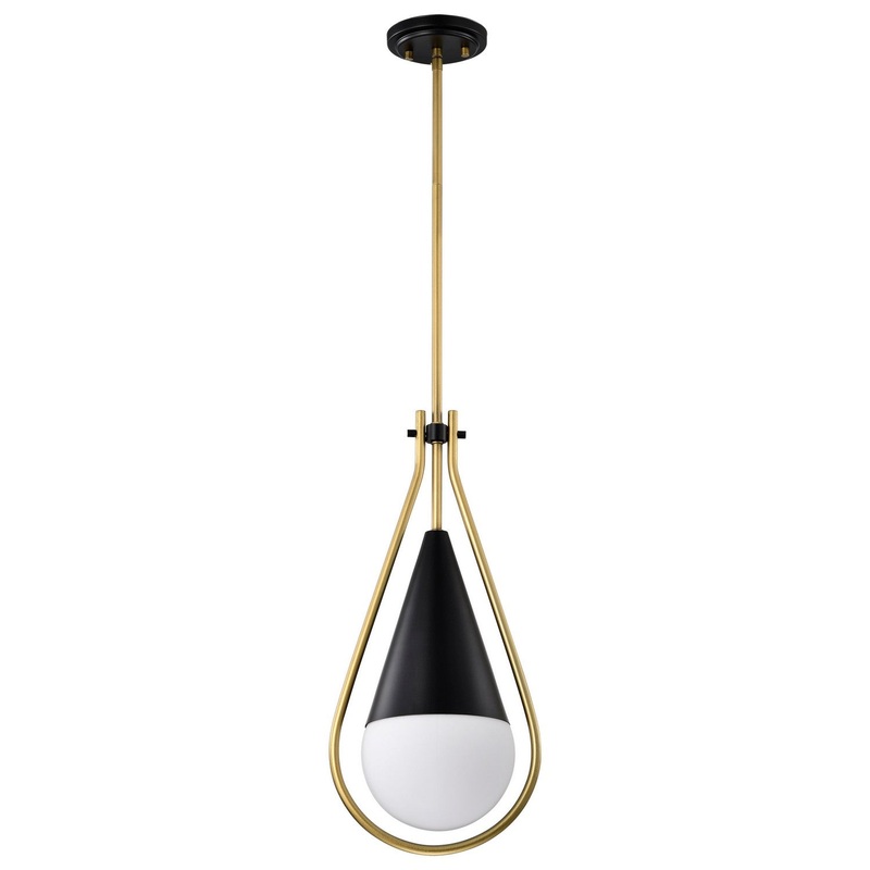 One Light Pendant from the Admiral Collection in Matte Black Finish by Nuvo Lighting