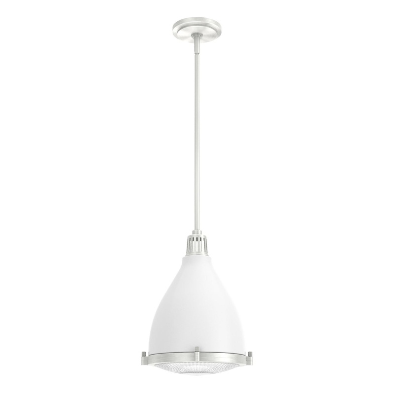 One Light Pendant from the Bluff View Collection in Fresh White Finish by Hunter