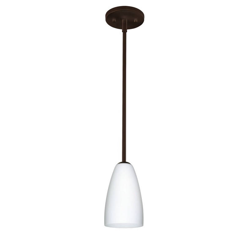 One Light Pendant from the Riva Collection in Bronze Finish by Besa