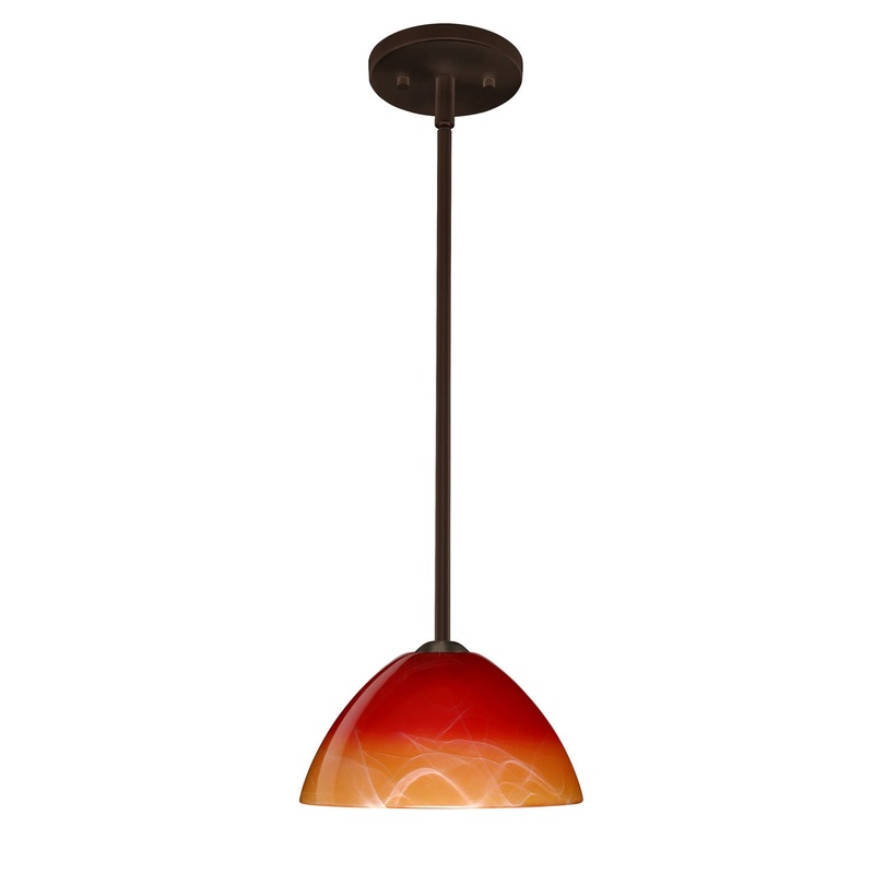 One Light Pendant from the Tessa Collection in Bronze Finish by Besa