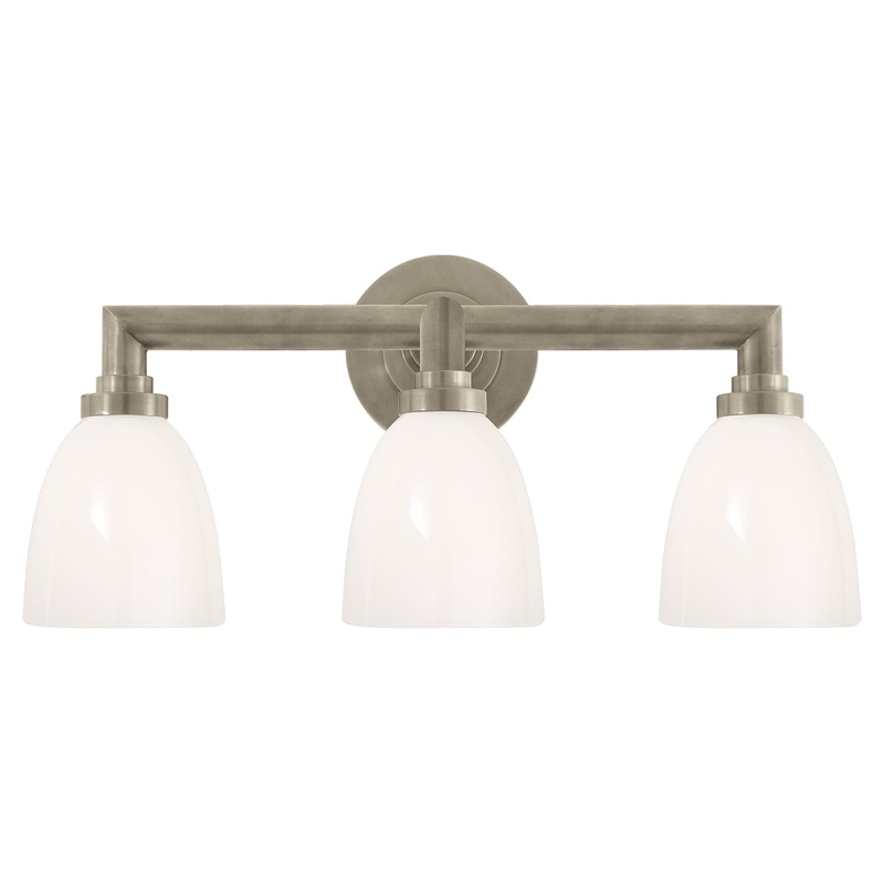 Three Light Bath Sconce from the Wilton Collection in Antique Nickel Finish by Visual Comfort Signature