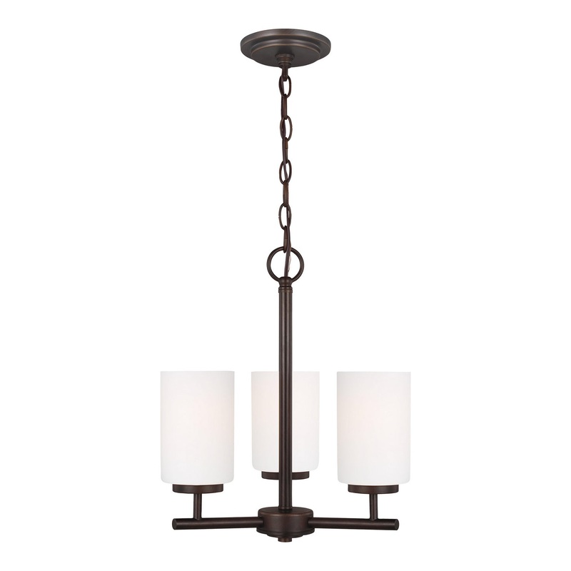 Three Light Chandelier from the Oslo Collection in Bronze Finish by Generation Lighting
