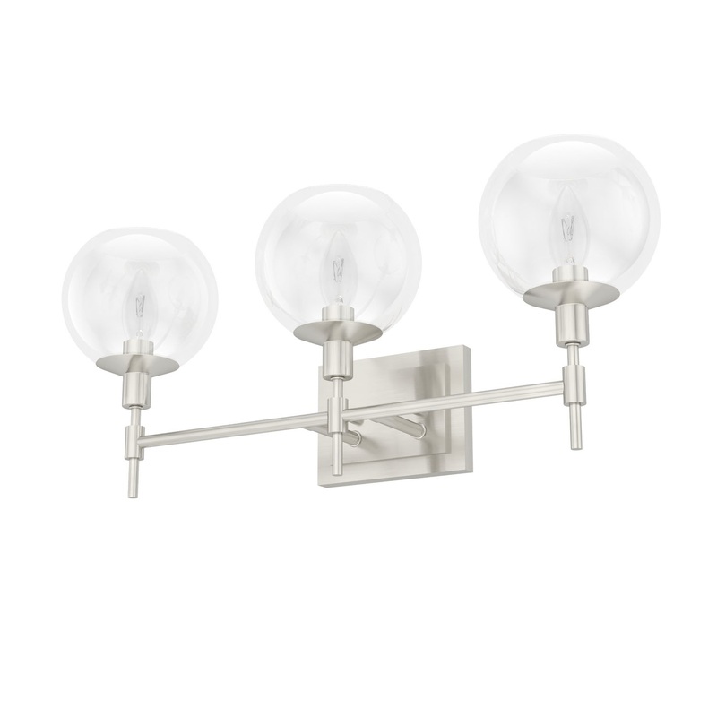 Three Light Vanity from the Xidane Collection in Brushed Nickel Finish by Hunter