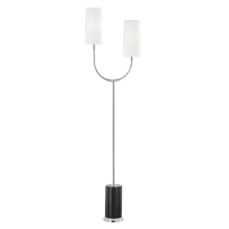 Two Light Floor Lamp from the Vesper Collection in Polished Nickel Finish by Hudson Valley