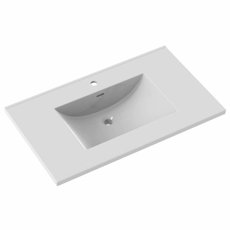 Vanity Top Ceramic Top 37 x 22 Inch White Ceramic 1 Hole 3 Centimeter