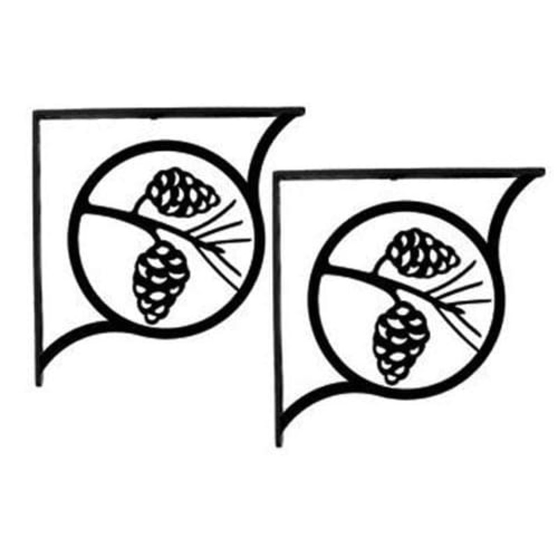 Village Wrought Iron SB-89-S Pinecone Shelf Brackets Small (pair)