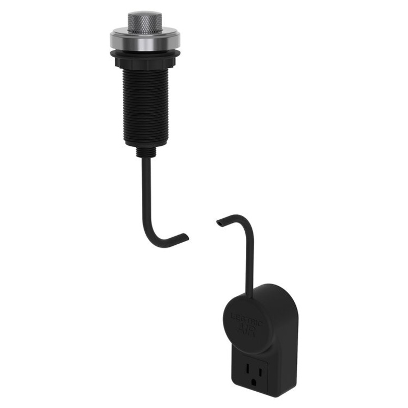 Air Activation Switch Muncy Disposer with Power Adapter Midnight Chrome Brass