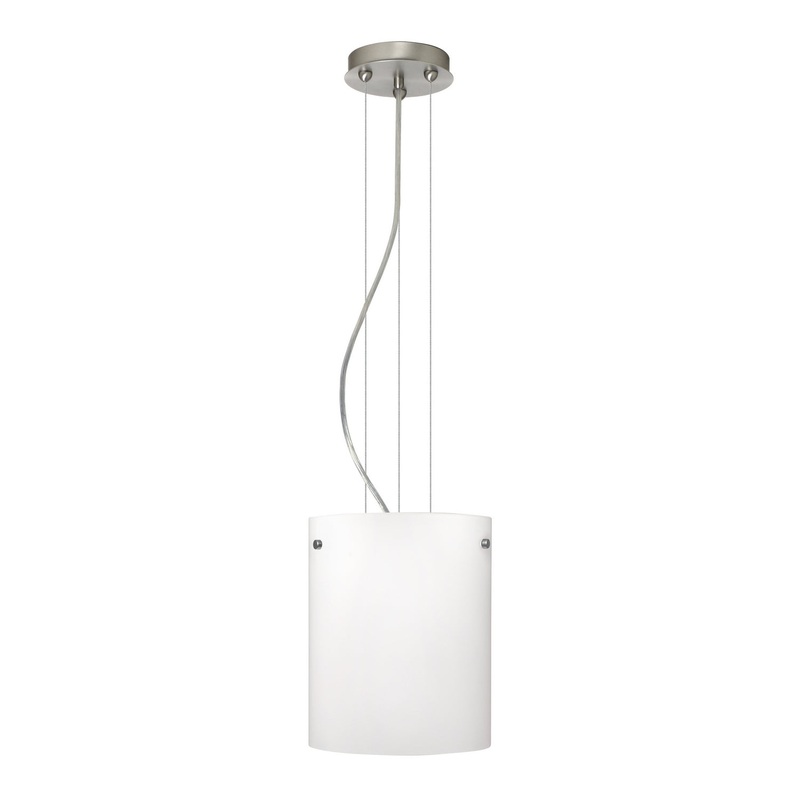 Besa 1KG-400607-LED-SN Tamburo One Light Pendant Satin Nickel