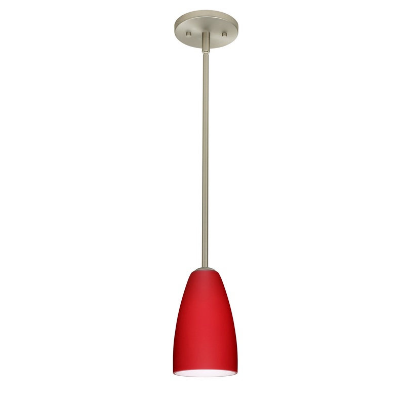 Besa 1TT-1511RM-LED-SN Riva One Light Pendant Satin Nickel