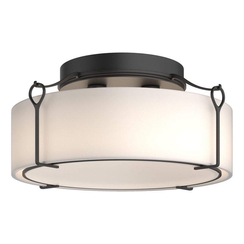 Bow Large Semi-Flush Black Opal Glass (GG)