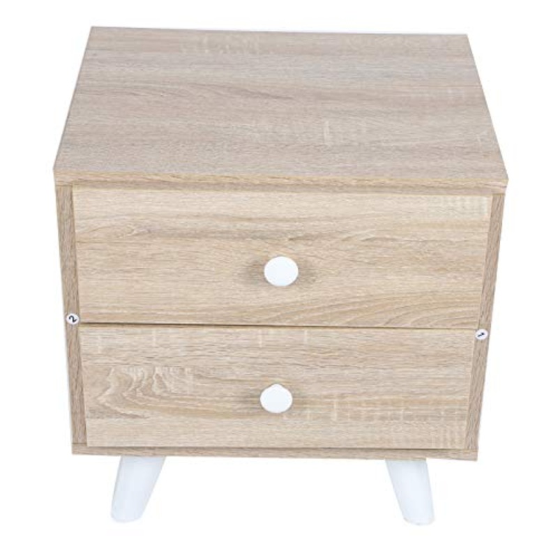 Dsrgwe Comodini Comodino con 2 Cassetti Particelle Mini Tavolino da Tavolo Laterale Accessorio Camera da Letto Casa