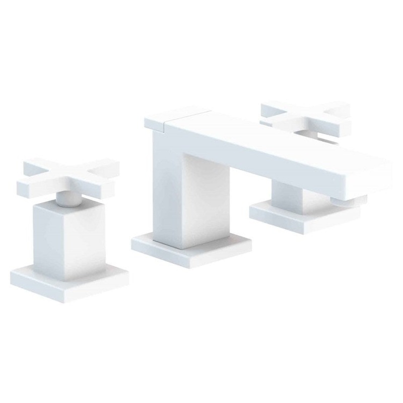 Lavatory Faucet Skylar Widespread 8 to 20 Inch Spread 2 Cross ADA Matte White 1.2 Gallons per Minute Brass Spout Height 2-1/2 Inch