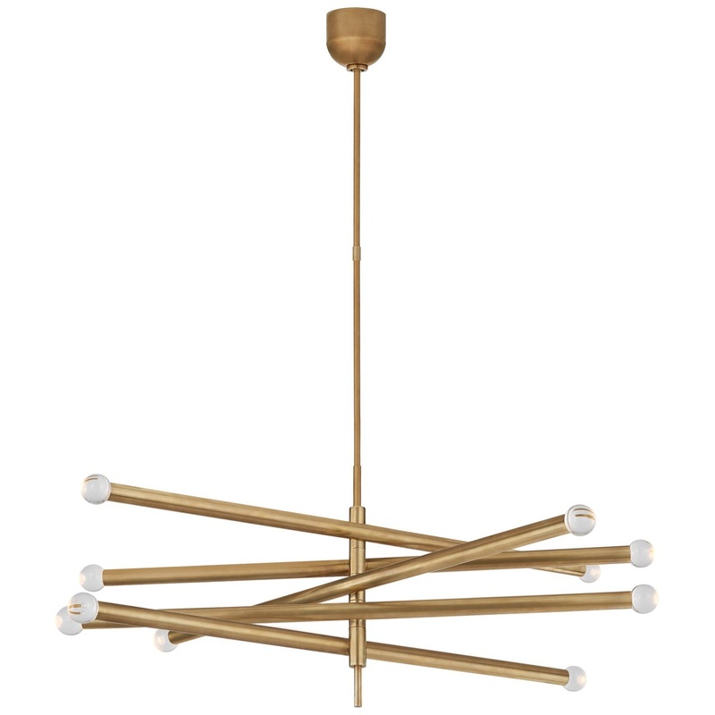 LED Chandelier from the Rousseau Collection in Antique-Burnished Brass Finish by Visual Comfort Signature