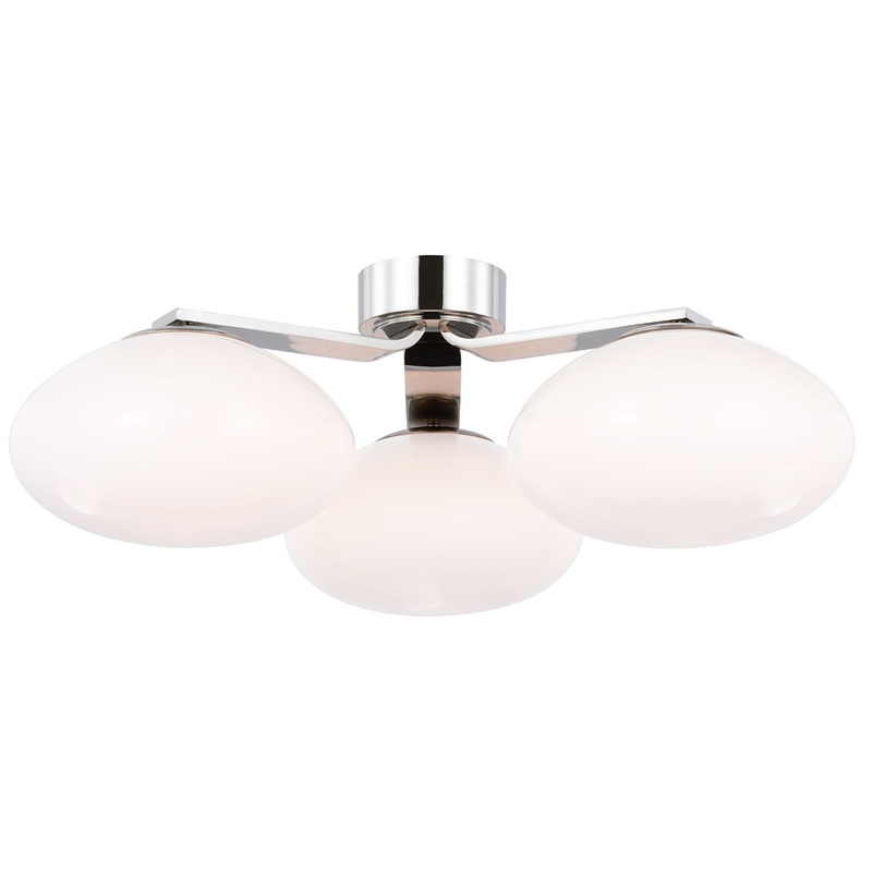 LED Flush Mount from the Marisol Collection in Polished Nickel Finish by Visual Comfort Signature