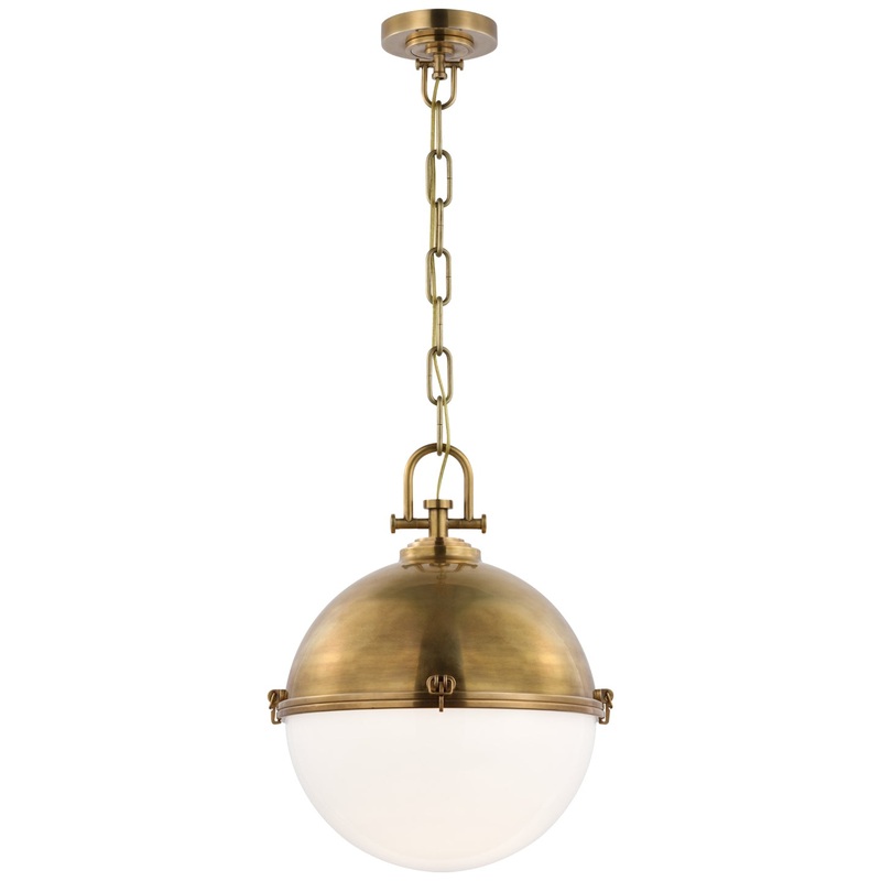 LED Pendant from the Adrian Collection in Antique-Burnished Brass Finish by Visual Comfort Signature