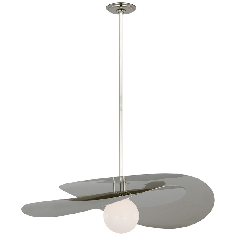 LED Pendant from the Mahalo Collection in Polished Nickel Finish by Visual Comfort Signature