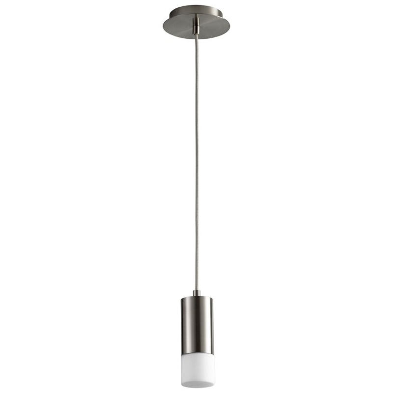 Magneta Single-Light LED Mini Pendant with Glass Shade – Satin Nickel
