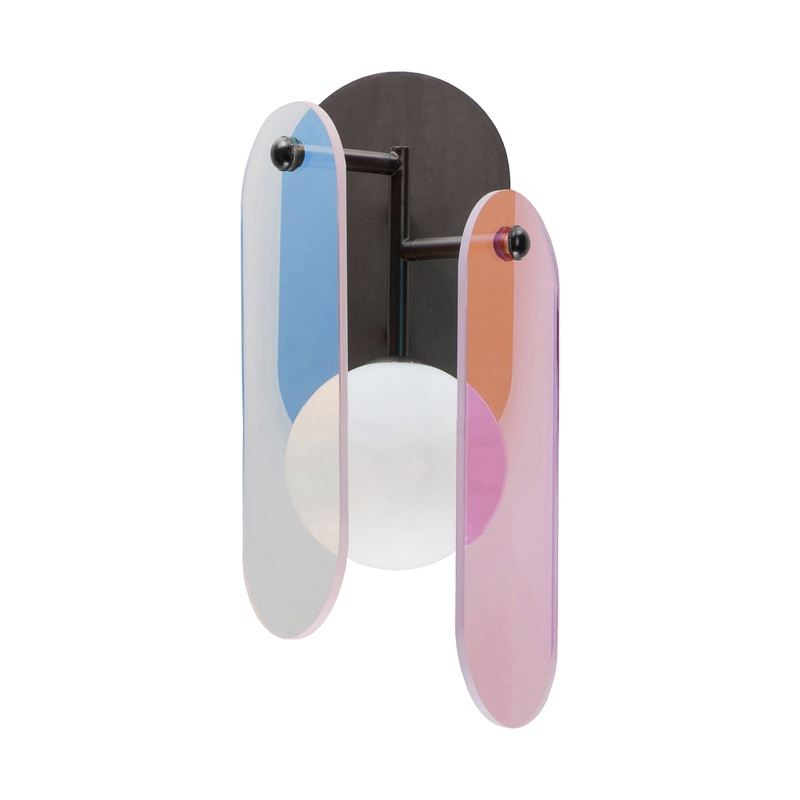 Megalith LED Wall Sconce Brushed Bronze Dichroic Glass