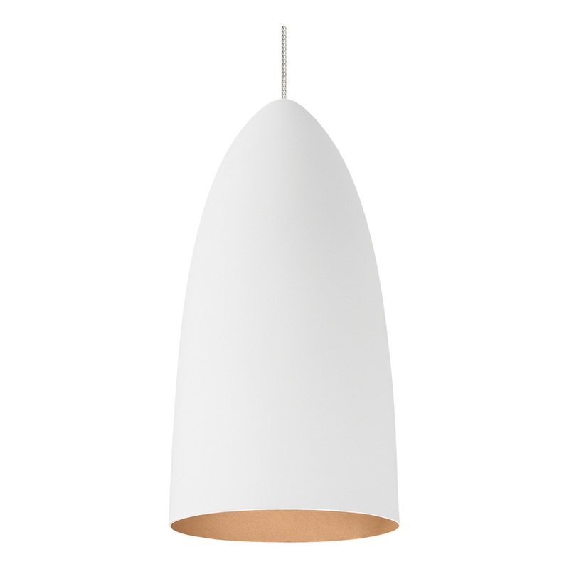 Mini Signal Pendant MonoRail Satin Nickel and Rubberized White/Copper LED Bulb(s) included