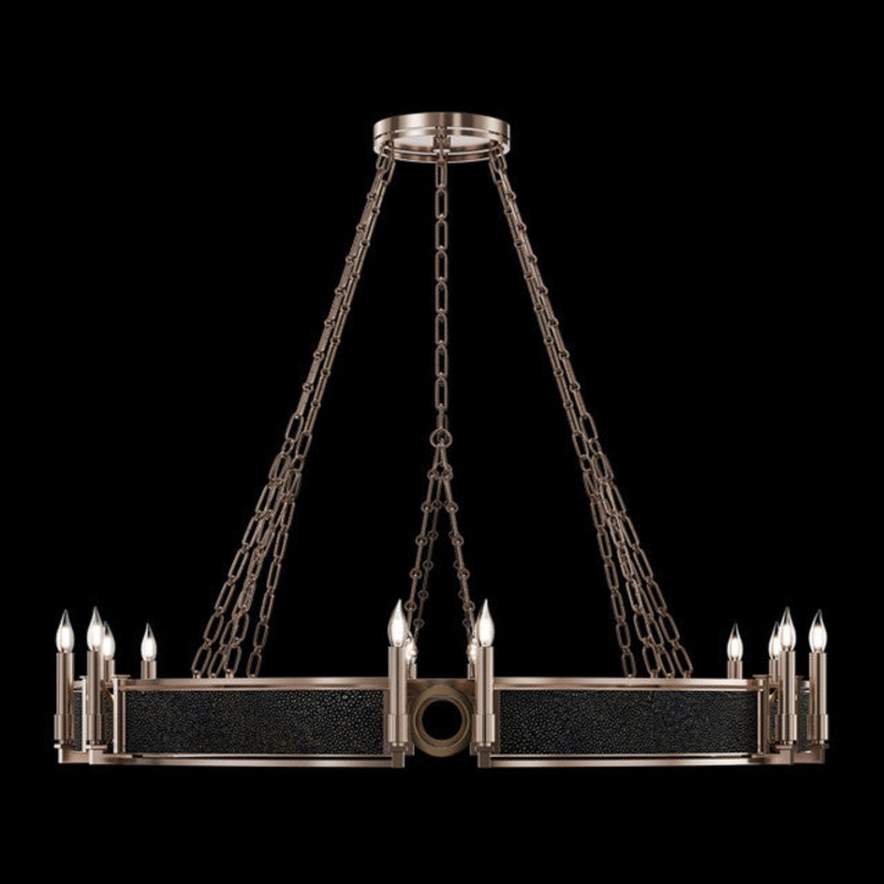Mirage 49.75″W Round Chandelier Champagne/Brass/Black Knight