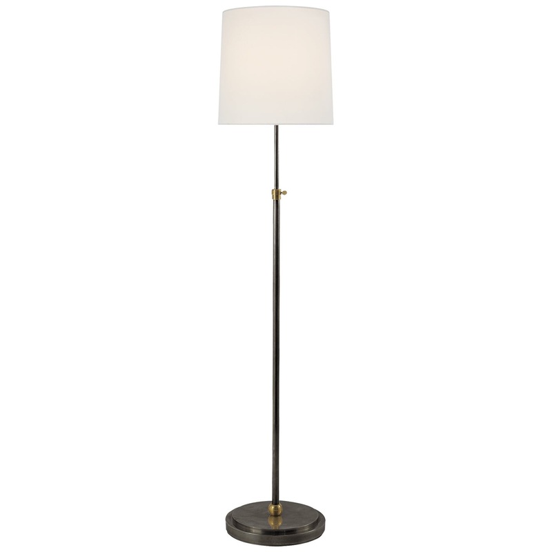 One Light Floor Lamp from the Bryant Collection in Bronze And Hand-Rubbed Antique Brass Finish by Visual Comfort Signature