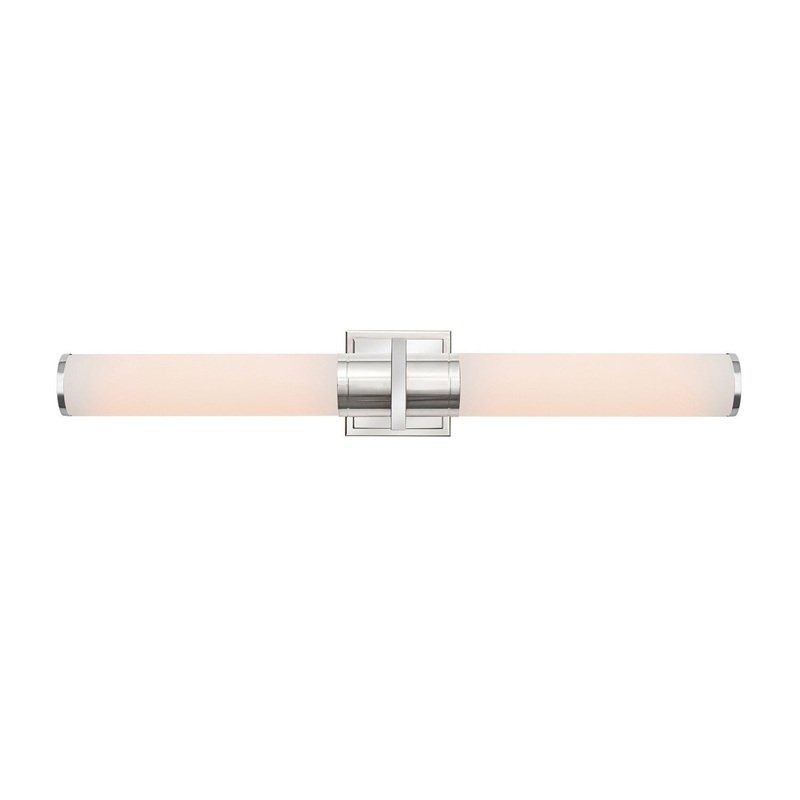 Positano Bathroom Vanity Light – Polished Nickel / 29 / White