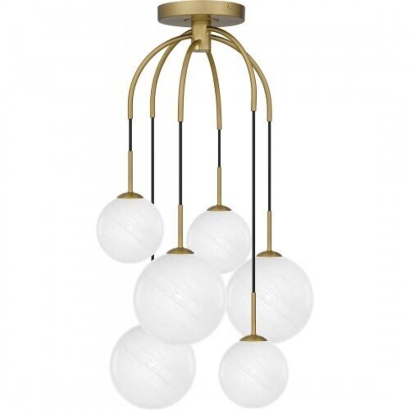 Quoizel QSF6198AB Quoizel Semi-Flush Mount Pendant 6 lights aged brass Pendant