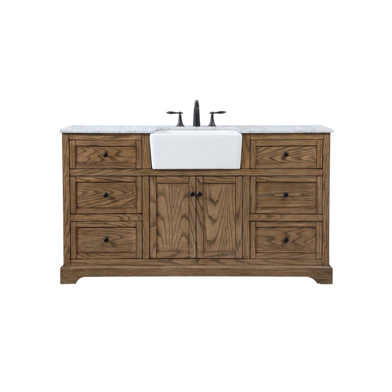 Single Bathroom Vanity from the Franklin Collection in Driftwood Finish by Elegant Lighting