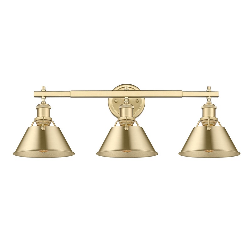 Three Light Bath Vanity from the Orwell Collection in Brushed Champagne Bronze Finish by Golden