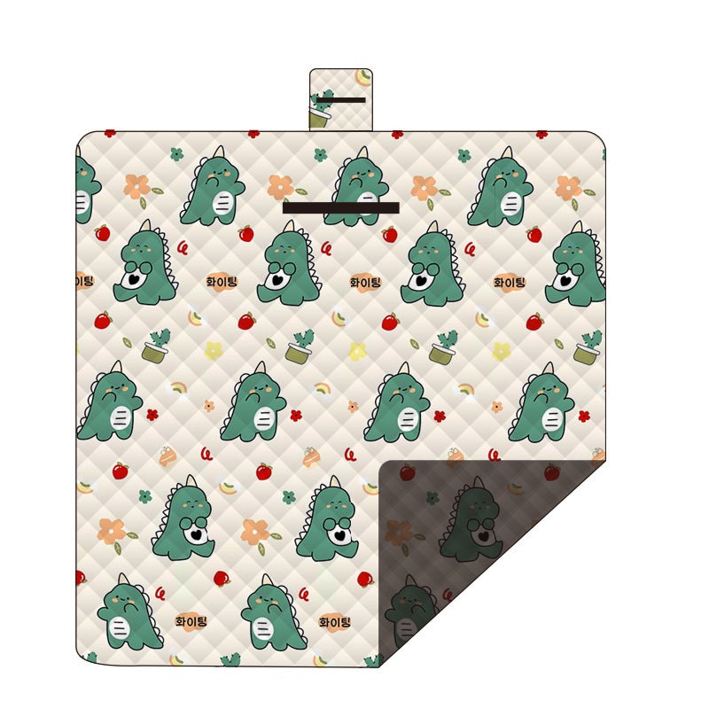Waterproof Foldable Picnic Blanket with Dinosaur Print – 200x200cm