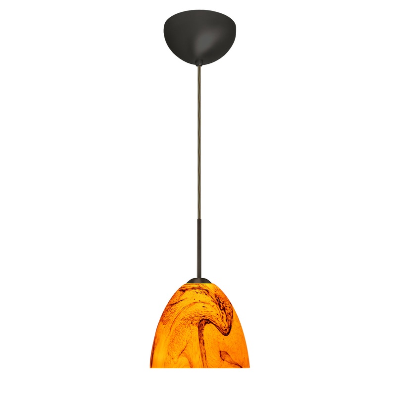 Besa 1BC-7572HB-MED-BR Sasha One Light Pendant Bronze