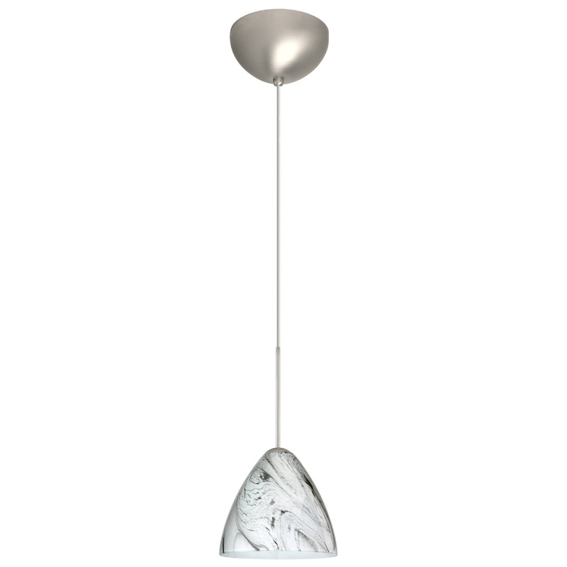 Besa 1XC-1779MG-LED-SN Mia One Light Pendant Satin Nickel